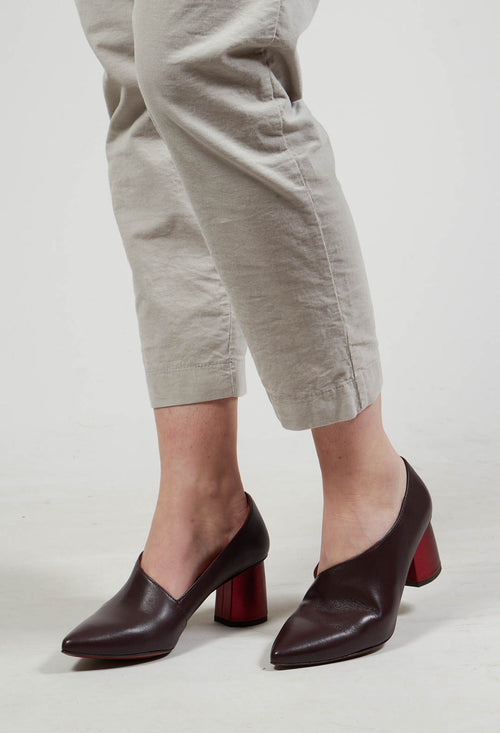 Pointed Heeled Shoes in Goya / Grape