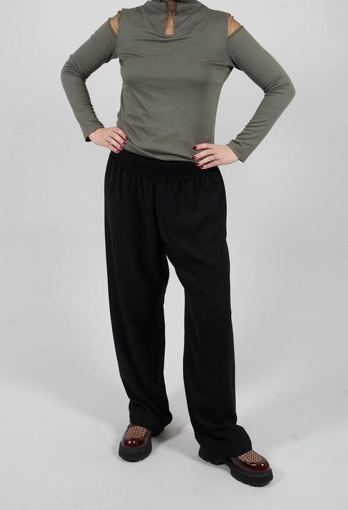Straight Leg Trousers in Black
