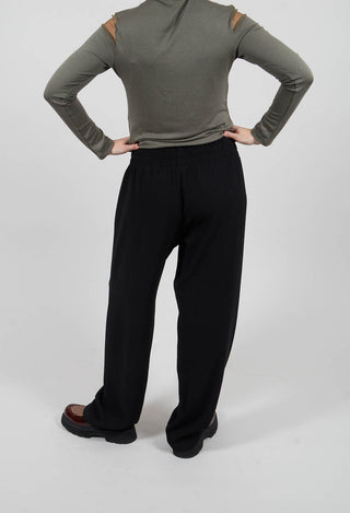 Straight Leg Trousers in Black