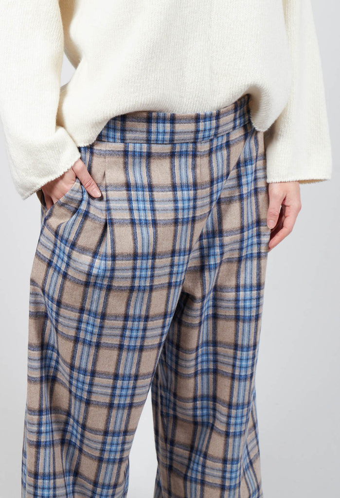 Wide Check Culottes in Blue