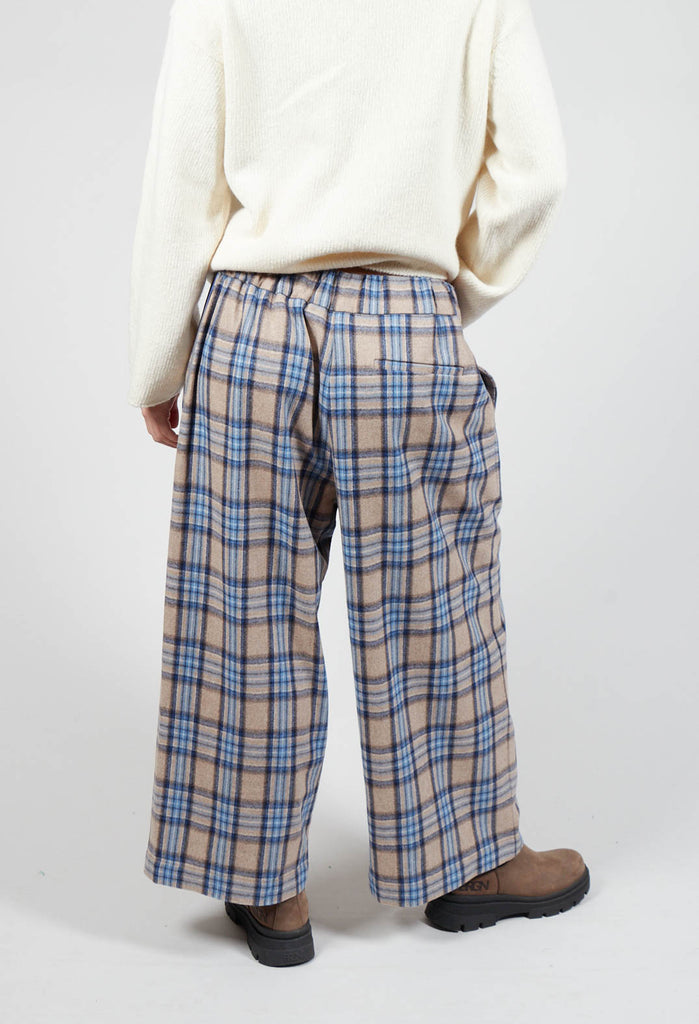 Wide Check Culottes in Blue