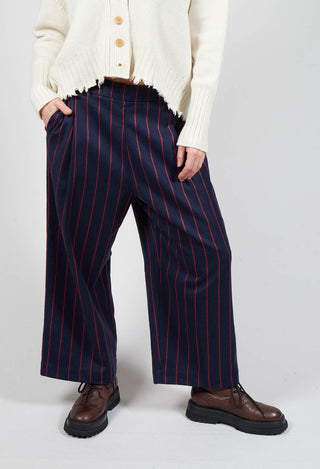 Pleated Wide Leg Culottes in Navy