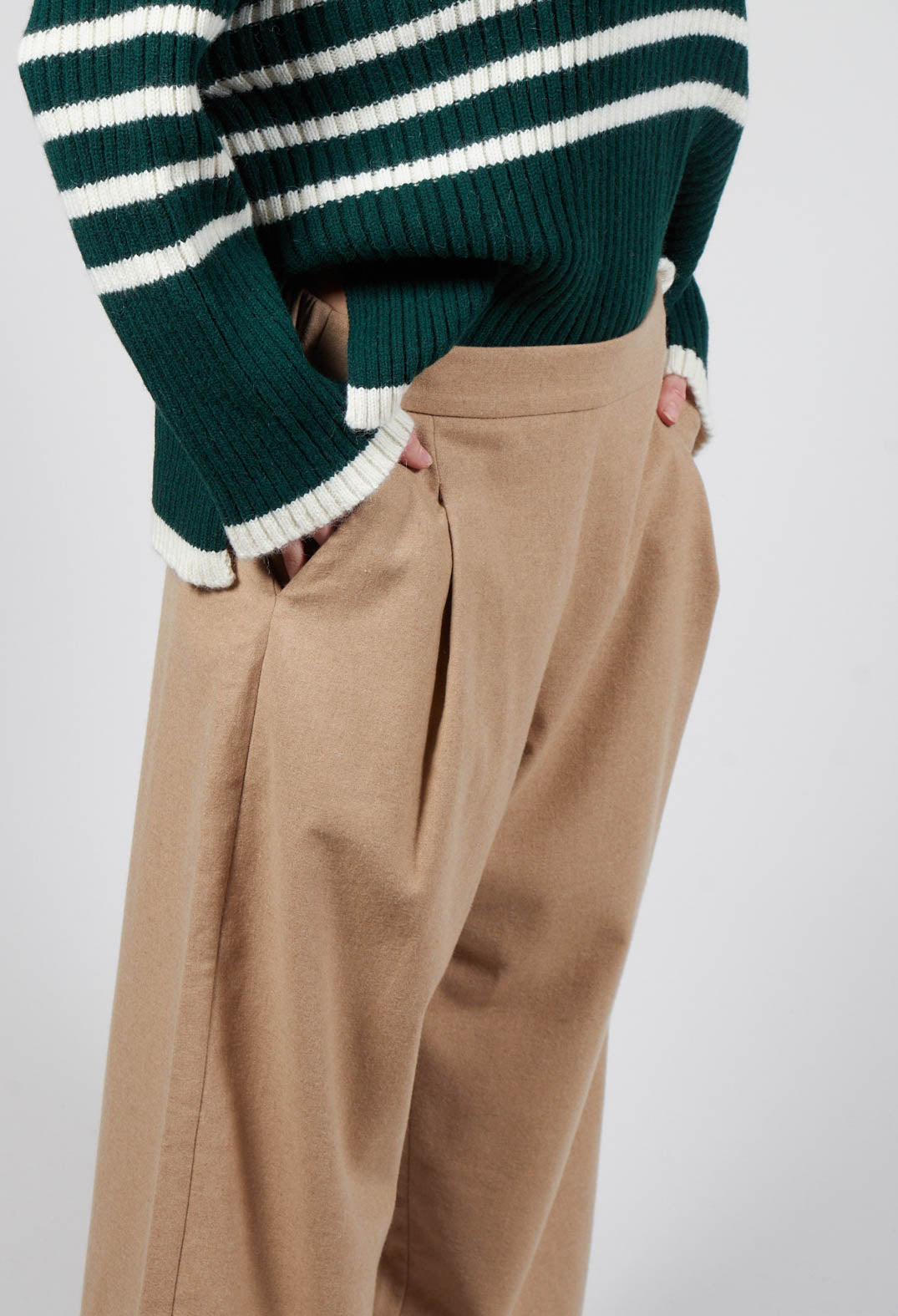 Wide Leg Woven Culottes in Beige