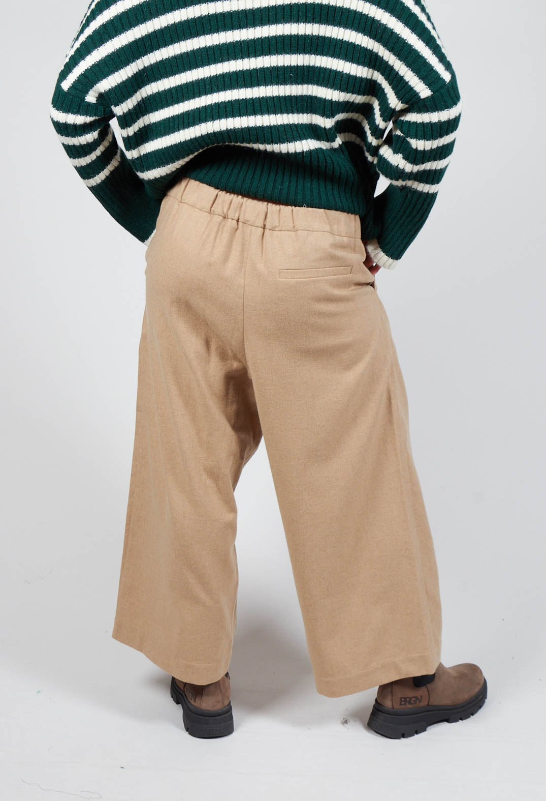 Wide Leg Woven Culottes in Beige