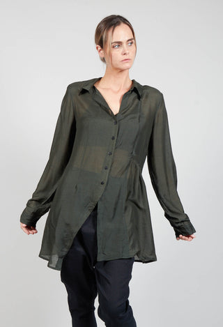 Sheer Shirt in Moss Green