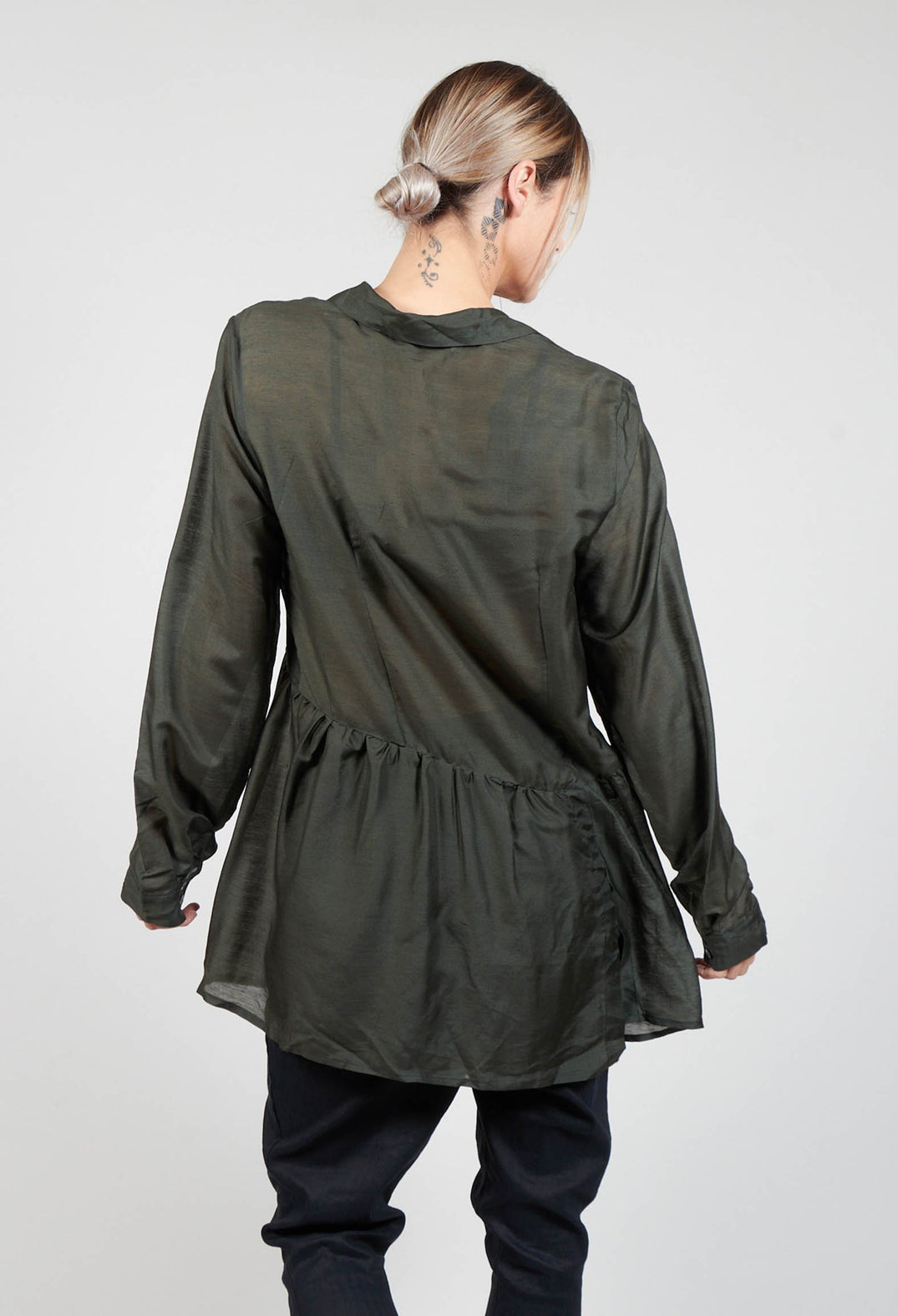 Sheer Shirt in Moss Green