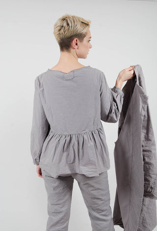 Peplum Style Shirt in Taupe
