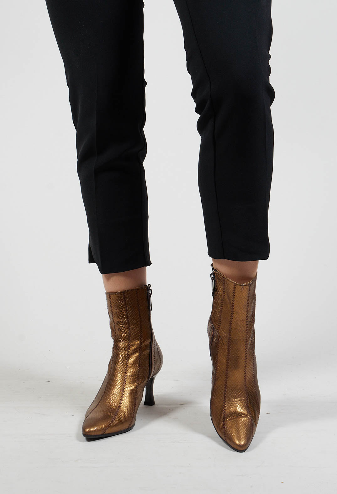 Metallic Ankle Boot Heels in Oro Metallizzato