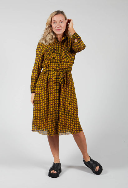 Maliparmi Checked Shirt Dress in Senape / Moro / Rosa – Olivia May