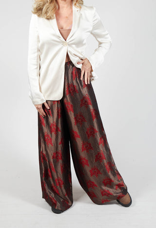 Printed Wide Leg Trousers in Moro