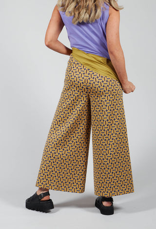 Printed Culottes in Senape / Nero / Brick