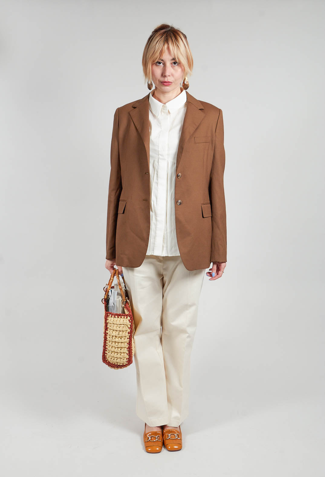 Pleated Shirt in Cream