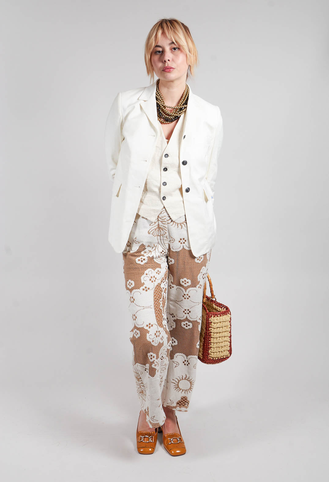 Tailored Blazer in Prehnite Milk