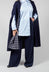 Pleated Straight Leg Trousers in Granato Bleu