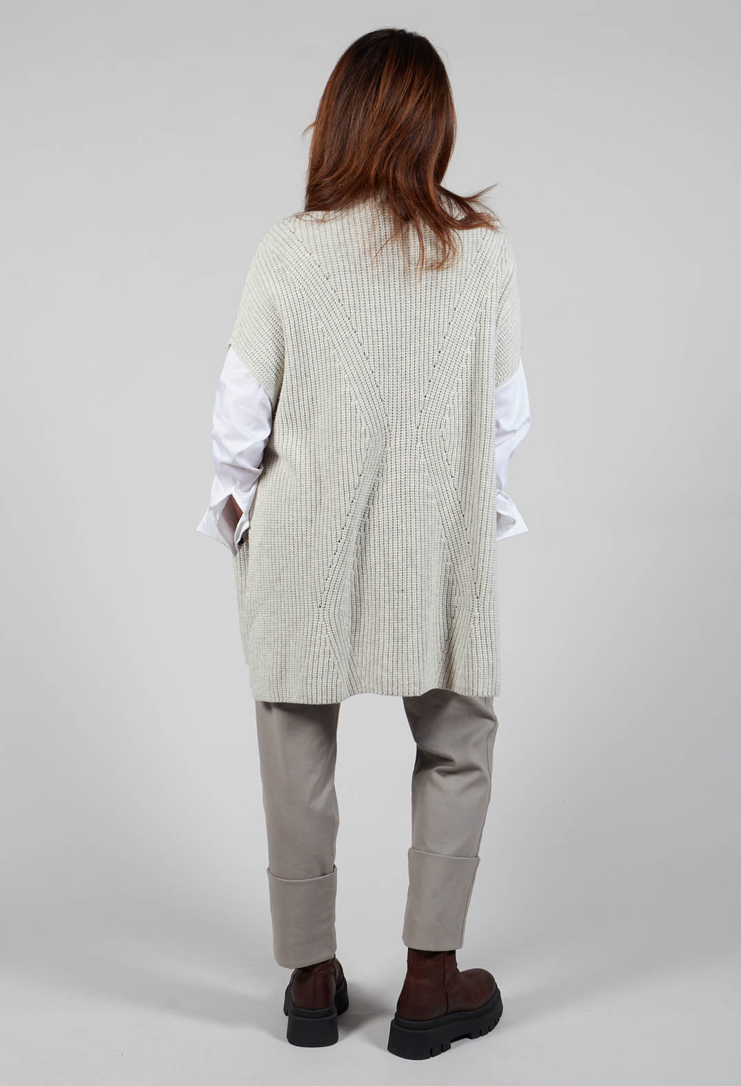 Sleeveless Chunky Jumper in Grafite Grey