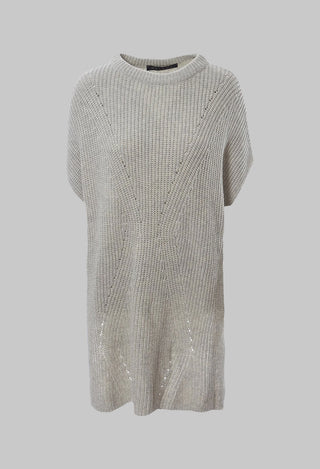 Sleeveless Chunky Jumper in Grafite Grey