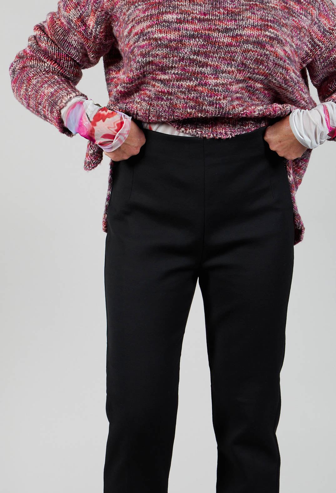 Skinny Leg Trousers in Modica Black