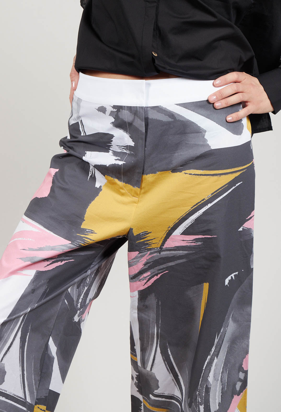 Printed Wide Leg Trousers in Haruna Devotion / Mustard
