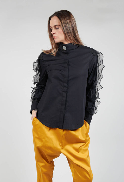 Ruffle Sleeved Shirt in Koshi