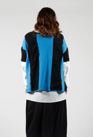 Striped Knitted Top in Black / Blue