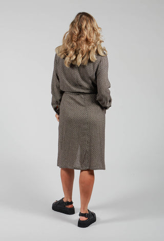 Longline Shirt Dress in Brown