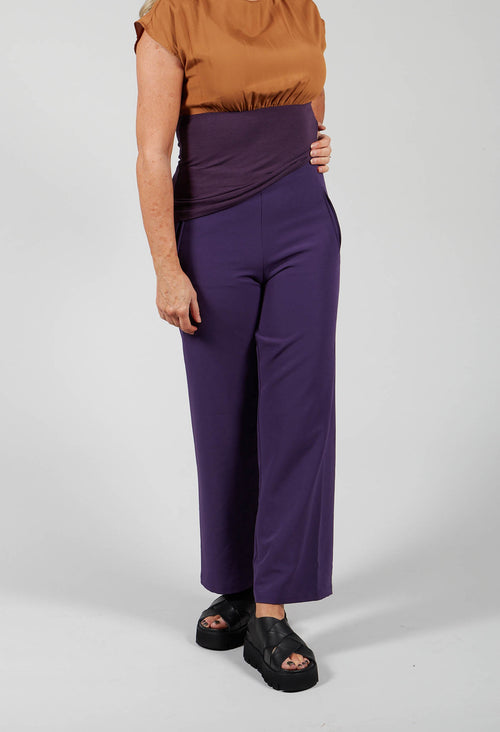 Straight Leg Wide Trousers in Amethyst