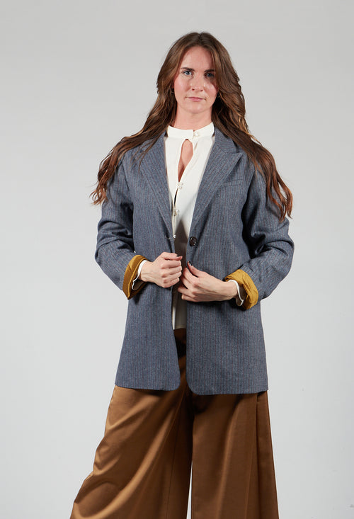 Pinstripe Blazer in Jeans
