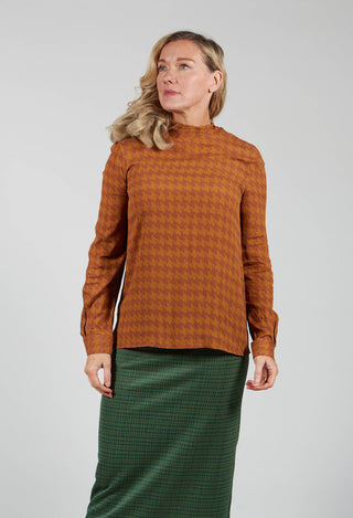 Dogtooth Blouse in Gold