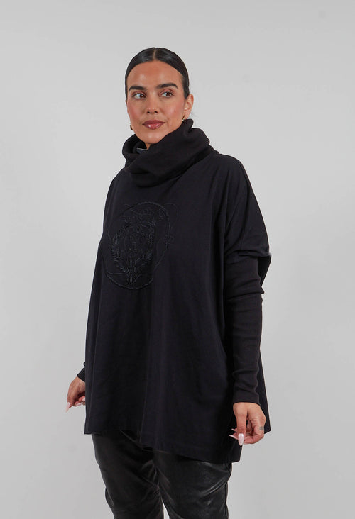 Roll Neck Top in Black