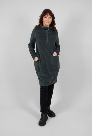 Suede Roll Neck Dress in Island