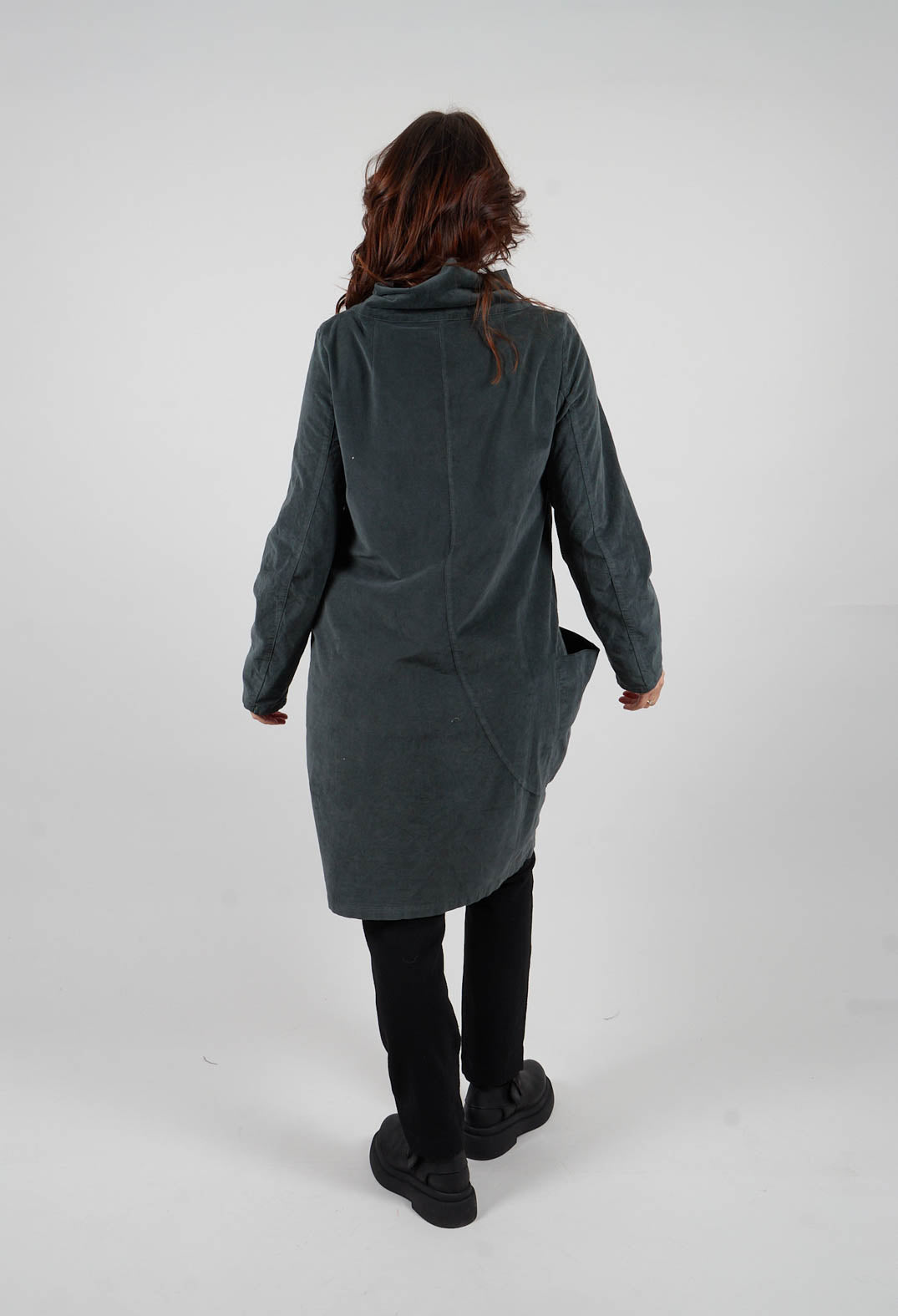 Suede Roll Neck Dress in Island