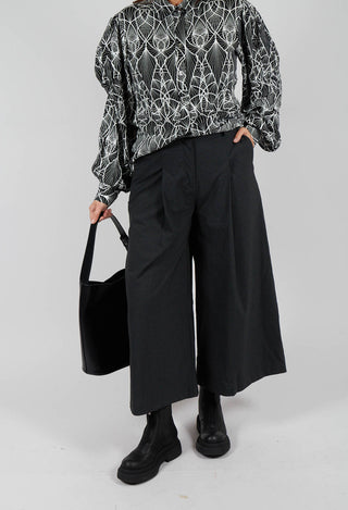 Wide Leg Tailored Trousers in Shadow