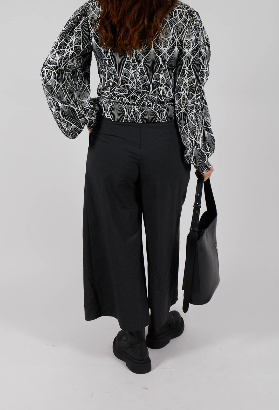 Wide Leg Tailored Trousers in Shadow