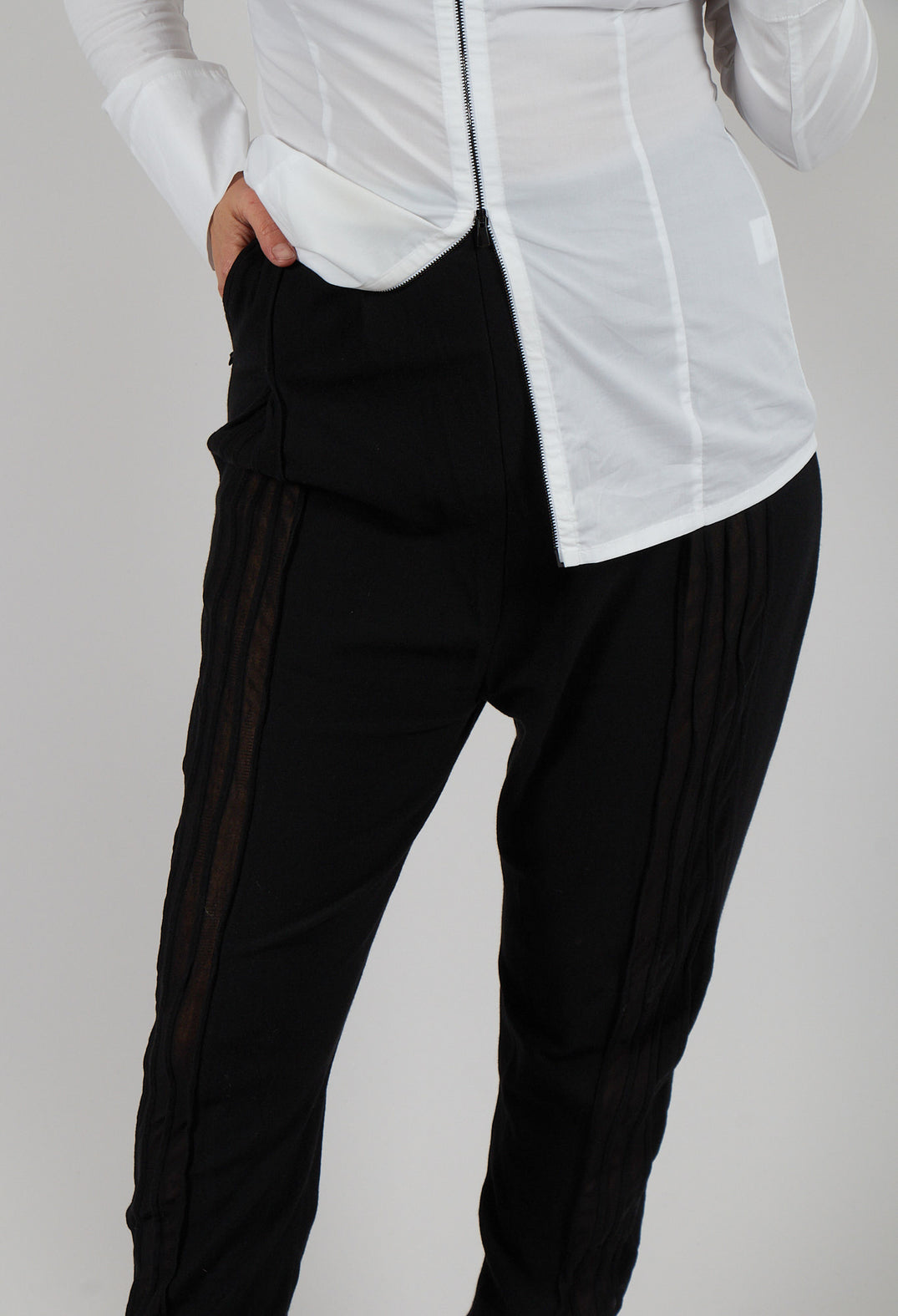 Drop Crotch Pleated Trousers in Intrigue