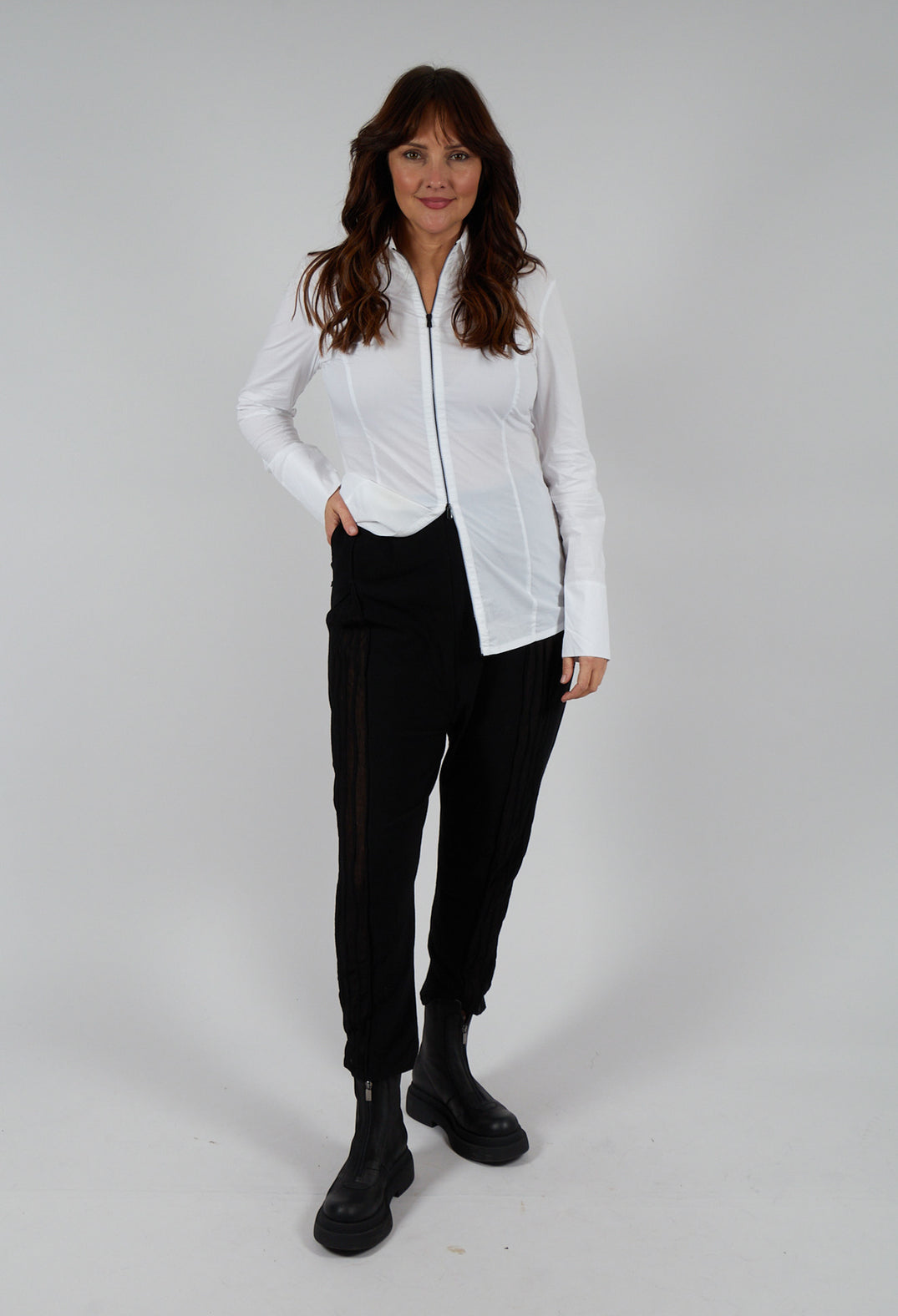 Drop Crotch Pleated Trousers in Intrigue