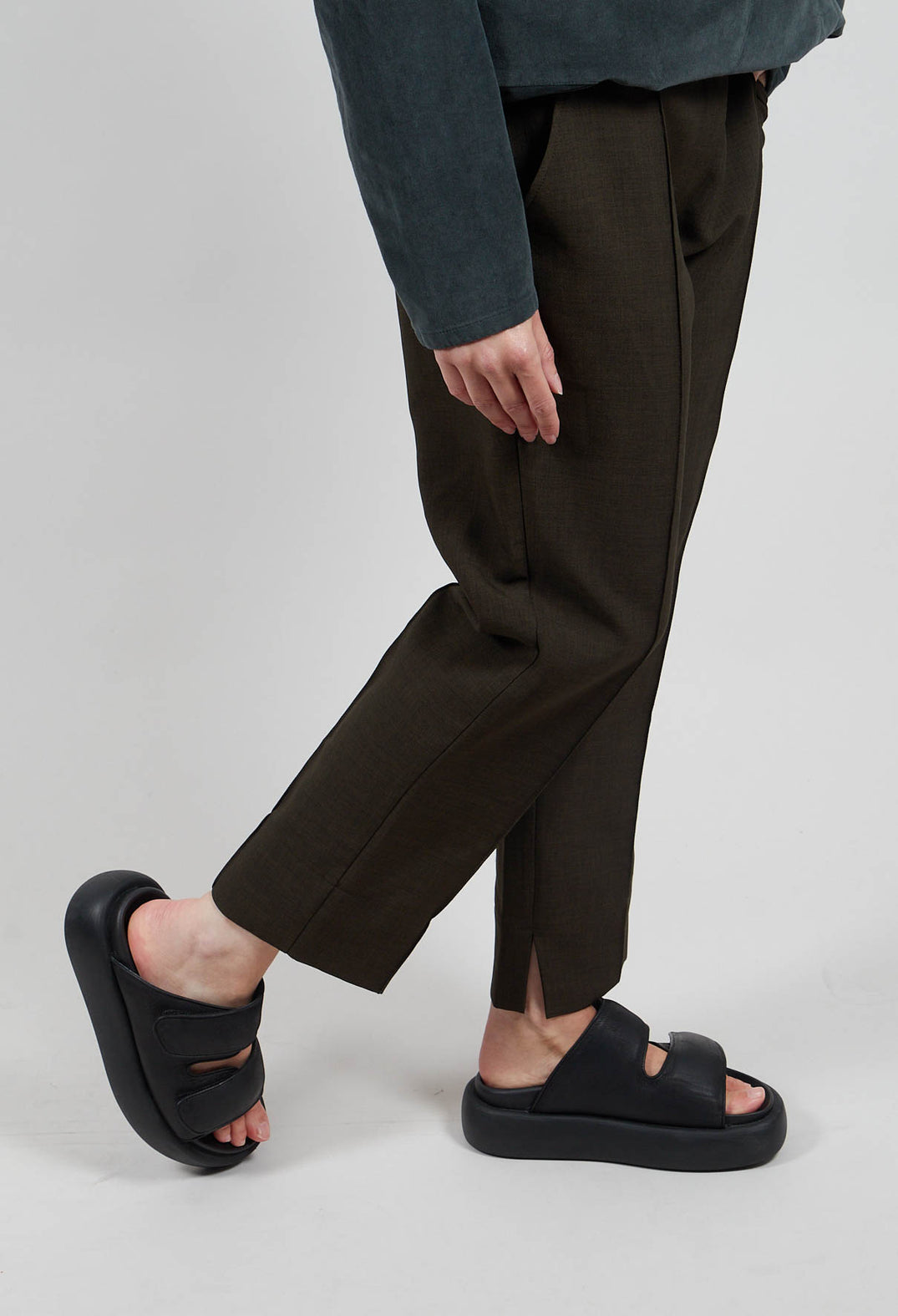 Straight Leg Trousers in Charcoal