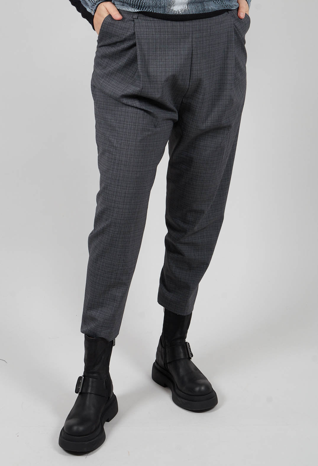 Drop Crotch Tailored Trousers in Shadow