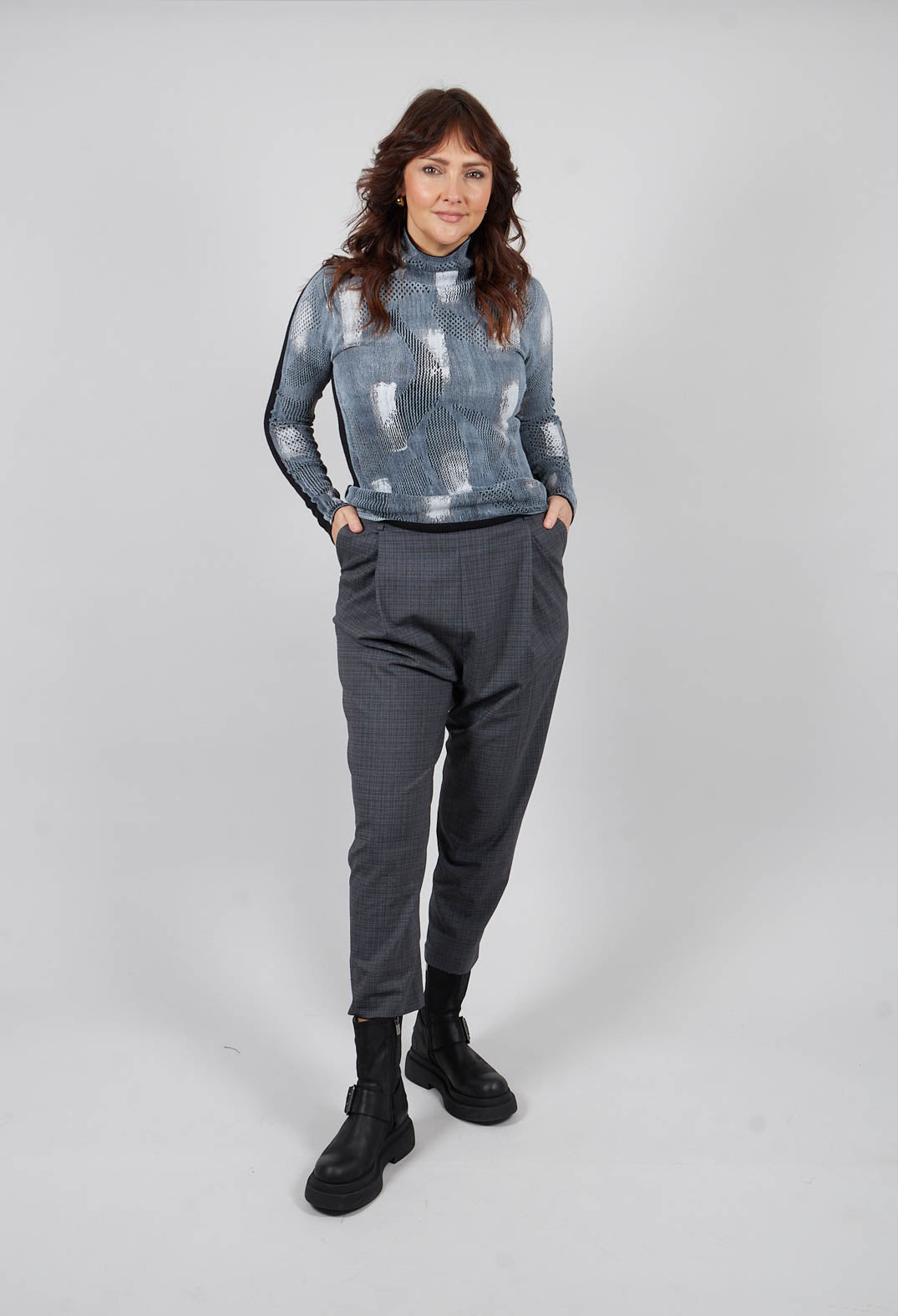 Drop Crotch Tailored Trousers in Shadow
