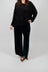 Velvet Wide Leg Trousers in Emerald