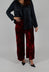 Velvet Wide Leg Trousers in Ruby
