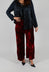 Velvet Wide Leg Trousers in Ruby