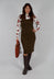Checked Pinafore Dress in Gold