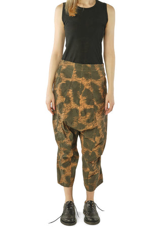 PRE-ORDER - Cropped Drop Crotch Trousers in Leo Cloud (Pictured in Leo Black Cloud) - 1390105