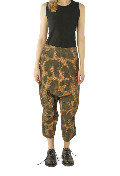 PRE-ORDER - Cropped Drop Crotch Trousers in Leo Black Cloud - 1390105