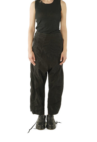 PRE-ORDER - Wide Leg Drop Crotch Trousers in Purple Cloud (Pictured in Black) - 1390126