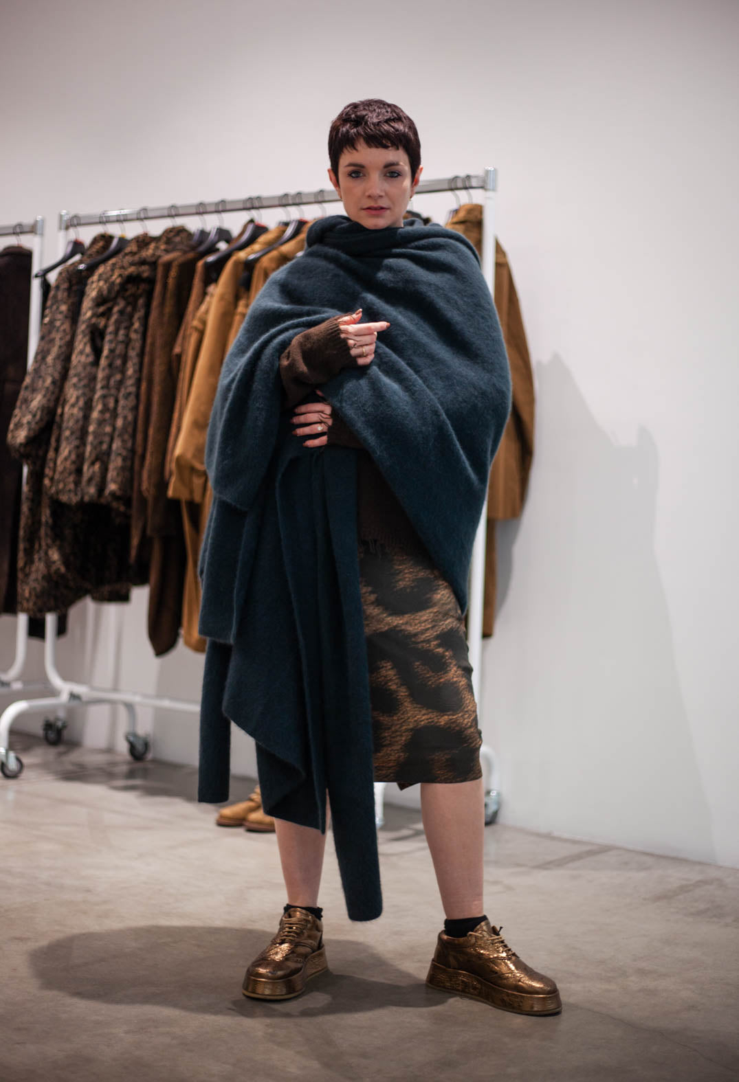 PRE-ORDER - Ruched Pencil Skirt in Leo Big Black Cloud (Pictured in Leo Big Cloud) - 1390307