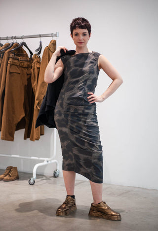 PRE-ORDER - Fitted Dress in Leo Big Cloud (Pictured in Leo Big Black Cloud) - 1390908