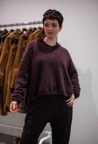 PRE-ORDER - Boxy Fit Jumper in Petrol (Pictured in Purple) - 1410701