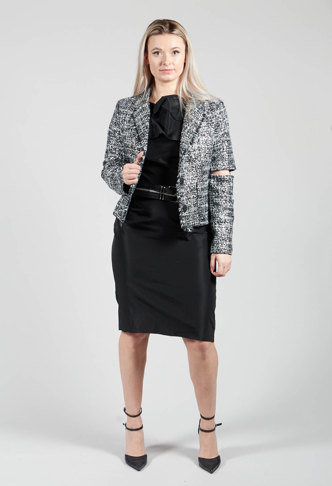 Metallic Jacket in Black / Silver