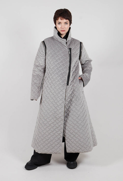 Quilted Coat in Grey